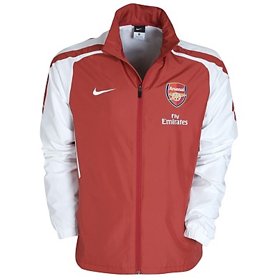 2010-11 Arsenal Nike Woven Warm Up Jacket (Red/White)