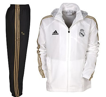 2011-12 Real Madrid Adidas Hooded Tracksuit (White) - Kids