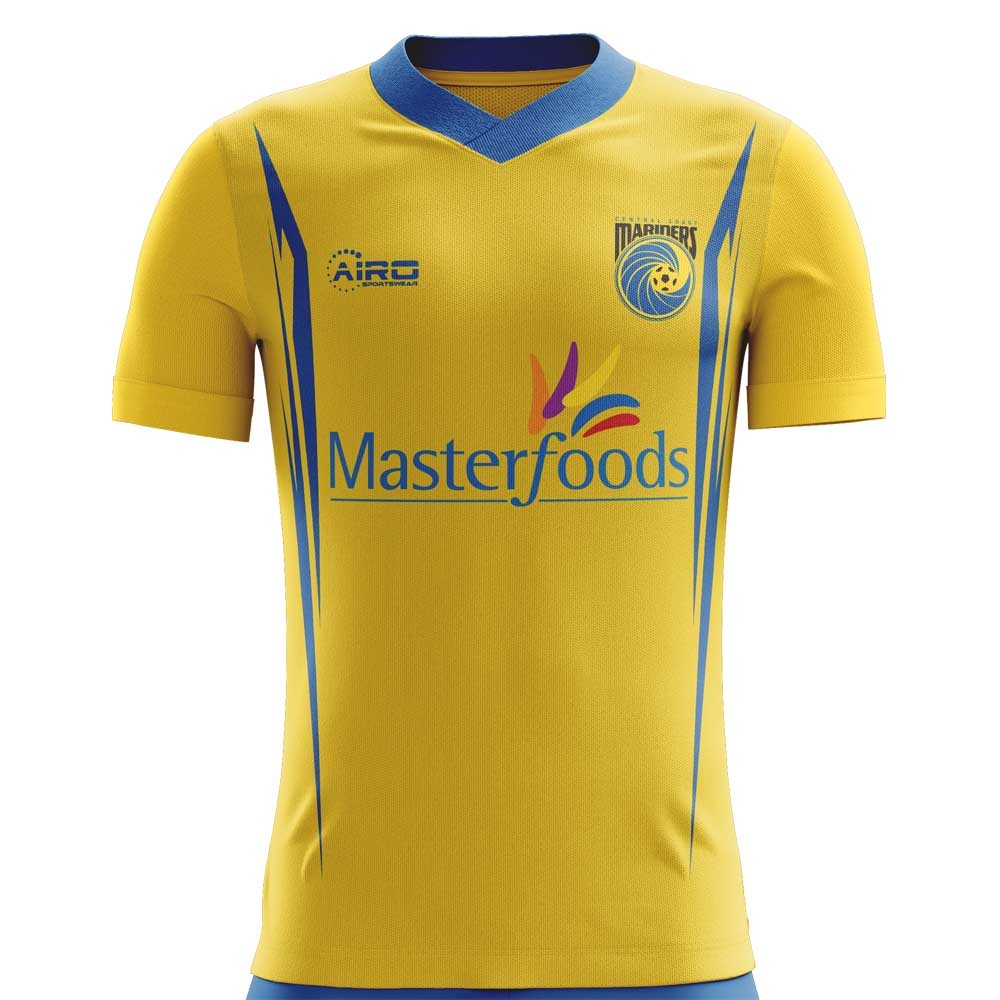 Airo Sportswear 2020-2021 Central Coast Mariners Home Concept Football Shirt Yellow -Size: XL 46-48 Chest (112-124cm)