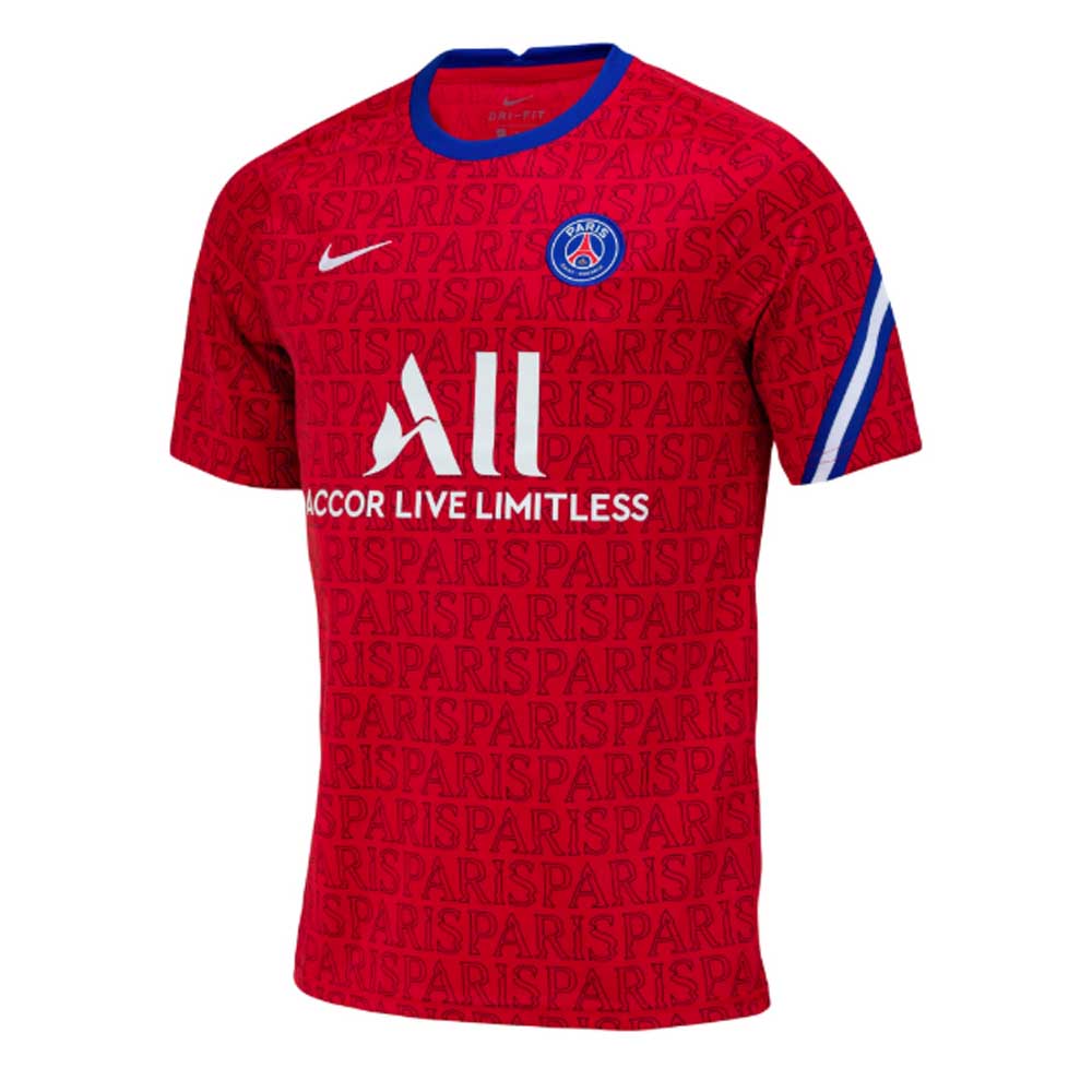2020-2021 PSG Nike Pre-Match Training Shirt (Red) - Kids [CD5864-658] -  Uksoccershop