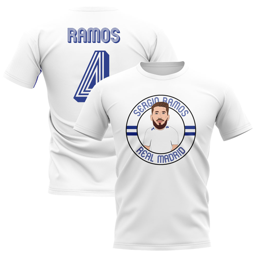 Click to view product details and reviews for Sergio Ramos Real Madrid Illustration T Shirt White.