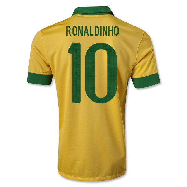 2013-14 Brazil Home Shirt (Ronaldinho 