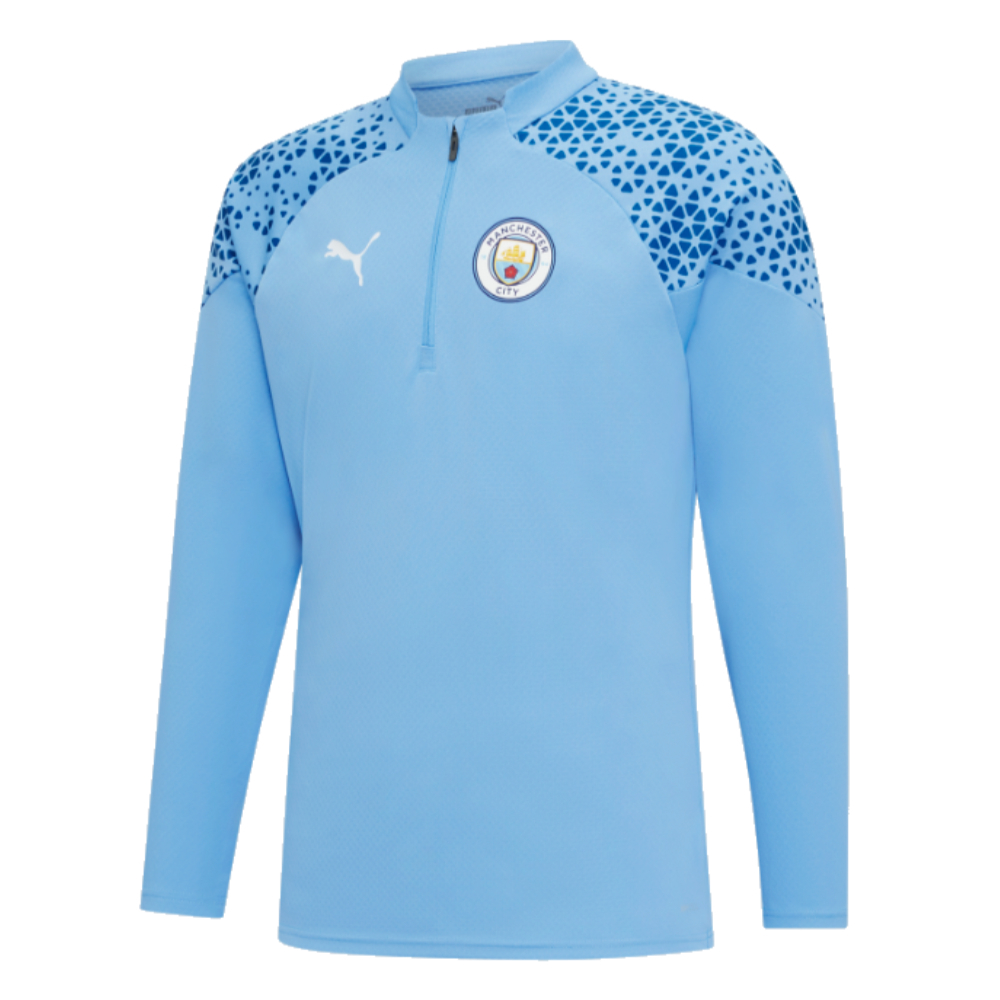 2023 2024 Man City Training Half Zip Top Light Blue Kids 77285915 Uksoccershop