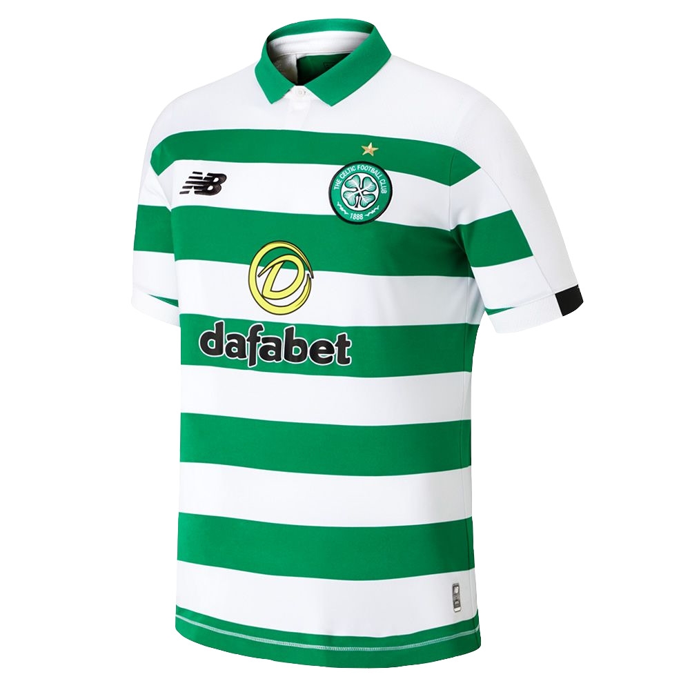 green and white hoops football kit